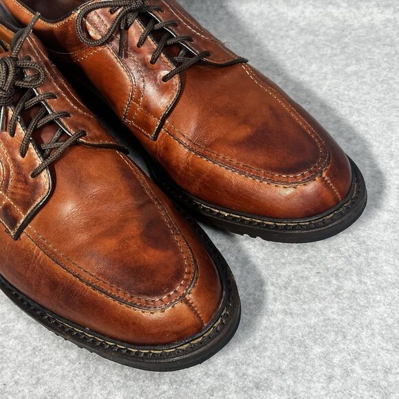 Allen Edmonds Wilbert Mens 11.5 B Cognac Leather Split Toe Derby Dress Shoes - Picture 6 of 16